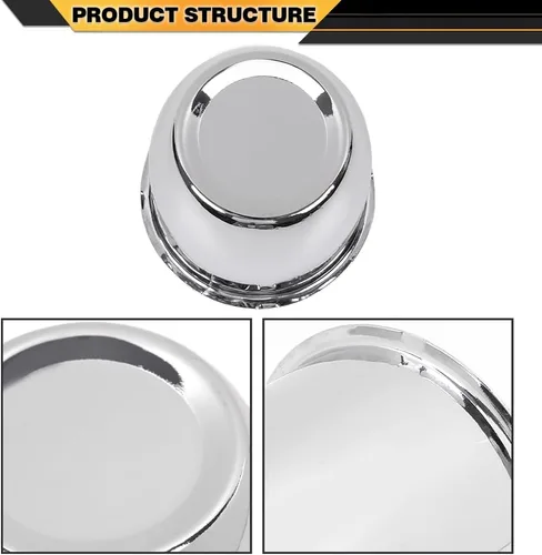 Miniatura 8 de CNNELL 4 piezas Tapas Centrales de Rueda Cromadas de Empuje Compatible con Llantas de 3.18" Solo Dimensiones del Orificio Central