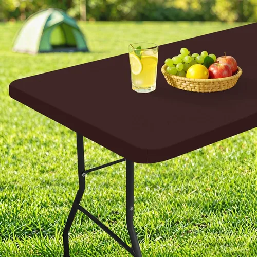 Miniatura 48 de homing Mantel cuadrado ajustable de poliéster impermeable, protector de mesa lavable para picnic, campamento, al aire libre (negro, 34 x 34 pulgadas)