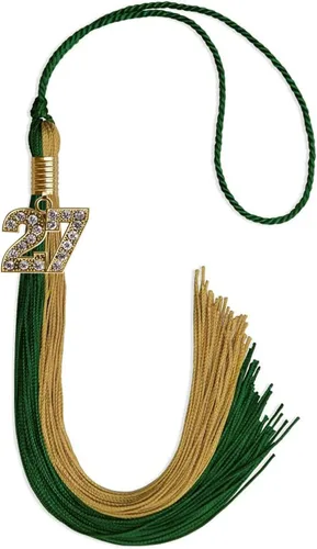 Miniatura 208 de Endea Graduation Borla de doble color con dije dorado (negro/oro brillante, 2022)