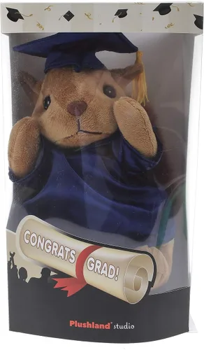 Miniatura 2 de Plushland Juguetes de peluche de ardilla, regalos para el día de graduación, texto personalizado, nombre o logotipo de tu escuela en el vestido, lo