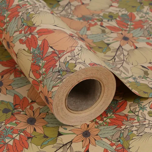 Miniatura 30 de Aimyoo - Rollo de papel de regalo floral kraft - Rollo jumbo - 30 pulgadas x 33 pies - Papel de regalo vintage con flores para todas las ocasiones