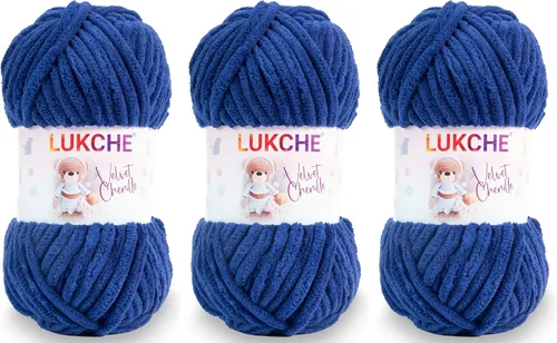 Miniatura 21 de Hilado de chenilla de terciopelo para amigurumi y punto de crochet súper voluminoso 100 gr (69,0 m) (Grosor del hilo 8 mm) (Verde espárrago) 1