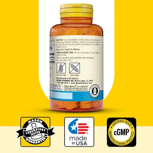 Miniatura 6 de Mason Natural Zinc 50 mg, apoya la función inmune y la salud antioxidante, 100 tabletas, paquete de 3
