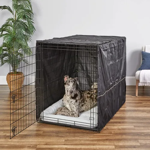Miniatura 4 de MidWest Homes for Pets - Funda XXL para jaula de perro, cubierta de perrera de poliéster negro para privacidad, apta para la mayoría de jaulas