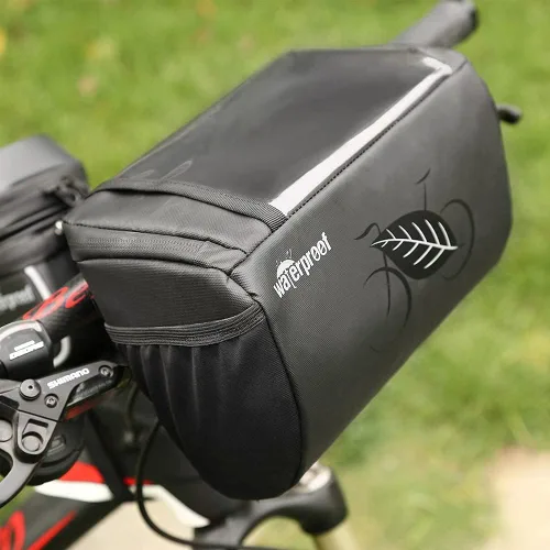 Miniatura 7 de WOTOW Bolsa de Manillar Impermeable para Bicicleta, Bolsa de Cesta Frontal con Soporte para Teléfono de Pantalla Táctil, Bolsa de Almacenamiento