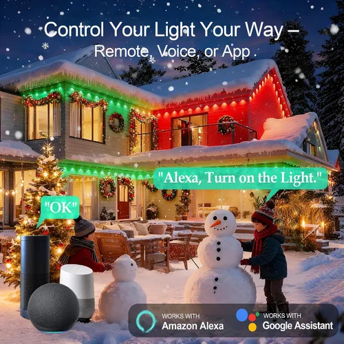 Miniatura 5 de Luz exterior permanente de 50 pies con 36 luces LED, luces de tejado inteligentes RGB que cambian de color, luces exteriores impermeables