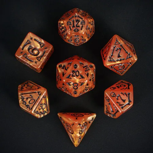 Miniatura 26 de Juego de dados DND de 7 dados poliédricos con una bolsa de dados de cuero, juego de dados D&D para juegos de mesa RPG (negro)