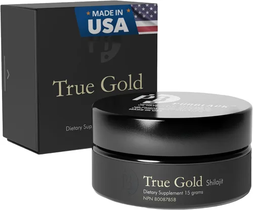 Pürblack Resina viva Shilajit True Gold & Silver - Genuino, de alta eficiencia, 4ª generación Shilajit (tarro de 0.35 oz con escala de puera)