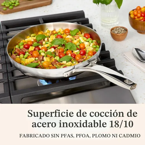 Miniatura 4 de Calphalon Premier - Juego de utensilios de cocina de acero inoxidable pulido de 5 capas con Turbo Heat Tech 3 piezas, inducción, apto para horno