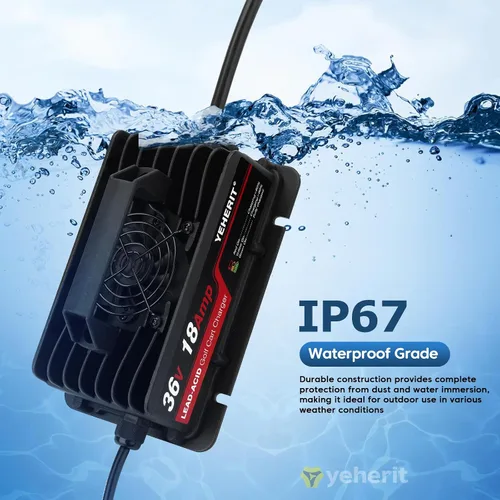 Miniatura 4 de Cargador de batería de 36 V 18 A compatible con carritos de golf EZGO TXT con enchufe estilo D, carga rápida inteligente para baterías de plomo