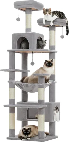 Miniatura 10 de PAWZ Road Árbol grande para gatos, torre para gatos de 72 pulgadas para gatos grandes, condominio para gatos con postes rascadores y almohadillas