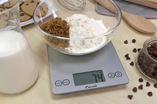 Miniatura 8 de Escali Arti Báscula Digital de Vidrio para Alimentos de Encimera de Cocina, Báscula para Hornear y Cocinar con Contador de Nutrición y Calorías