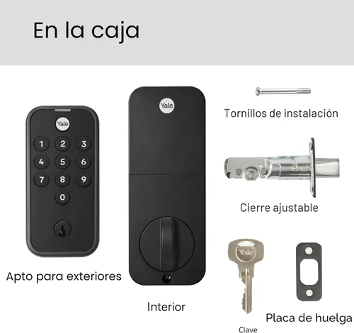 Miniatura 7 de Cerrojo de puerta delantera con teclado en negro de Yale para entrada sin llave, YED210-NR-BSP Ante negro