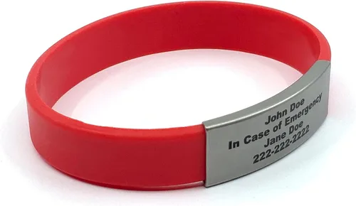 Miniatura 31 de Pulsera de identificación médica personalizada - Pulsera de seguridad para personas mayores grabada personalizada - Alerta de Alzheimer