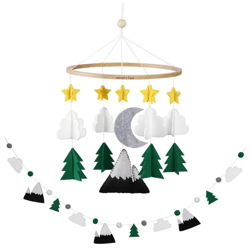 Miniatura 10 de Móvil para cuna de bebé – Móvil colgante de madera para cuna, decoración de guardería para niños y niñas, regalo perfecto para ducha