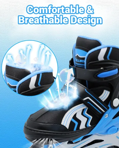 Miniatura 5 de Patines en línea para niños y niñas de 6 a 12 años, patines ajustables para principiantes con ruedas iluminadas para niños, jóvenes y adolescentes