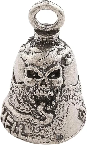 Miniatura 21 de Guardian Bell Good Luck Bell w/Keyring & Black Velvet Bag Motorcycle Bell Lead-Free Pewter Made in USA Phoenix Biker