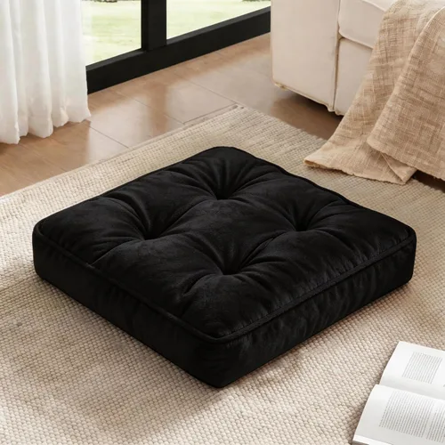Miniatura 7 de Big Hippo Almohadillas cuadradas para silla con lazos, almohadillas de asiento suaves y gruesas para oficina, hogar o automóvil, 17 x 17 pulgadas