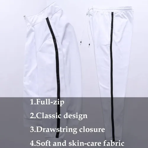 Miniatura 4 de MACHLAB Conjunto deportivo para hombre, chándal completo con cremallera, conjunto deportivo cálido, traje deportivo casual