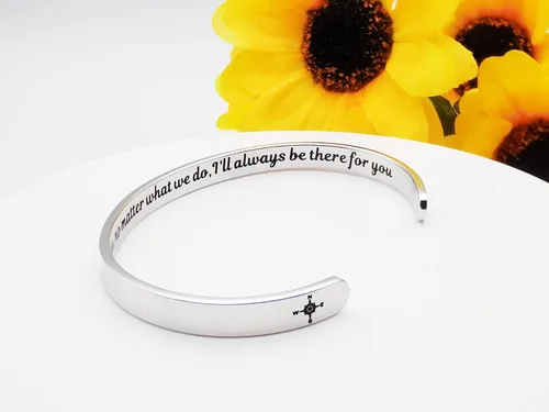 Miniatura 4 de Dczosily Pulseras inspiradoras para mujer, de acero inoxidable, grabadas, con mantra motivacional, regalos personalizados para mamá, hija, hermana