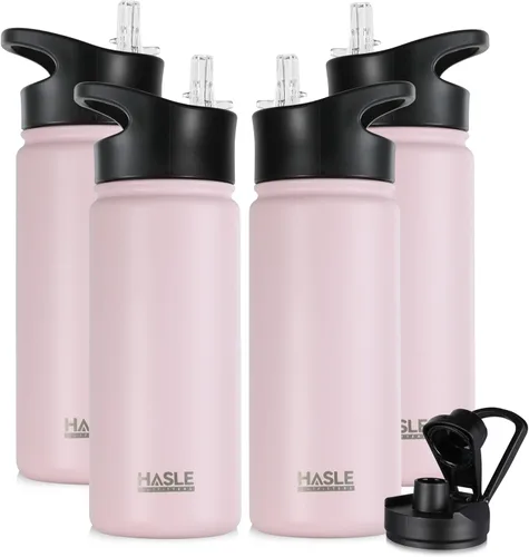 Miniatura 8 de HASLE OUTFITTERS Botella de agua aislada de 16 onzas para niños, botella de agua de acero inoxidable de doble pared al vacío, a prueba de fugas