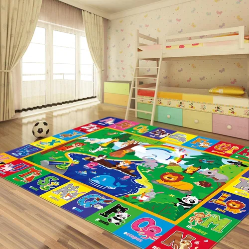 Miniatura 8 de Alfombra de juego para bebé para piso, alfombra de gateo de 6 pies 7 pulgadas x 9 pies, alfombra de juego para bebés de superficie suave, no tóxica