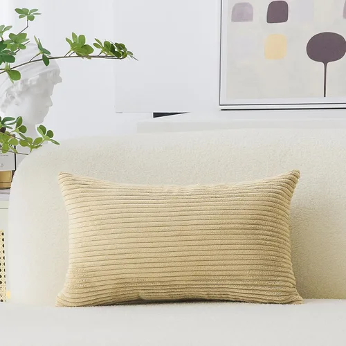 Miniatura 55 de Home Brilliant Funda de cojín decorativo amarillo mostaza 18x18 de pana acanalada suave a rayas decoración de otoño para sofá cama decoración