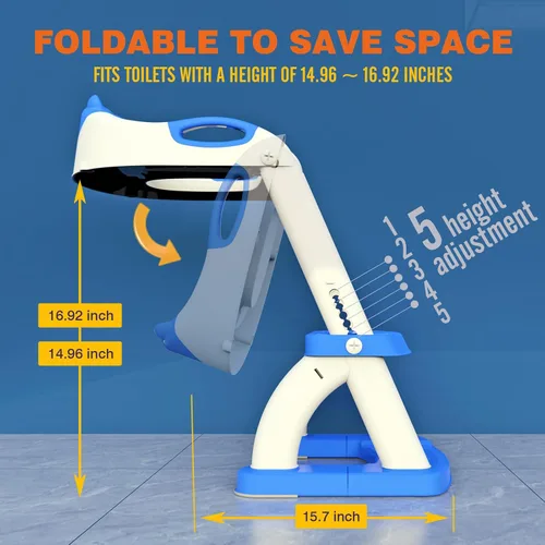 Miniatura 6 de Asiento de Entrenamiento para Ir al Baño, SKYROKU Inodoro de Entrenamiento con Escalón con Escalera, para Niños Niñas y Pequeños - Asiento
