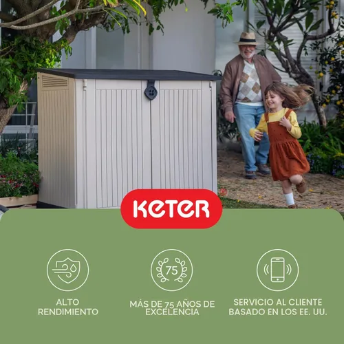 Miniatura 16 de Keter Store-It-Out MIDI - Cobertizo de almacenamiento de resina para exteriores, gabinete horizontal resistente a la intemperie para botes