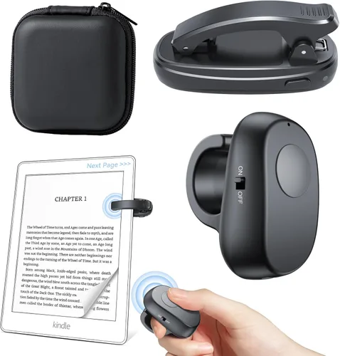 Anillo de Dedo Control Remoto Pasador de Páginas de Kindle, Pulsador Inalámbrico Recargable para Kindle Paperwhite, Lectores Electrónicos y Cámara,