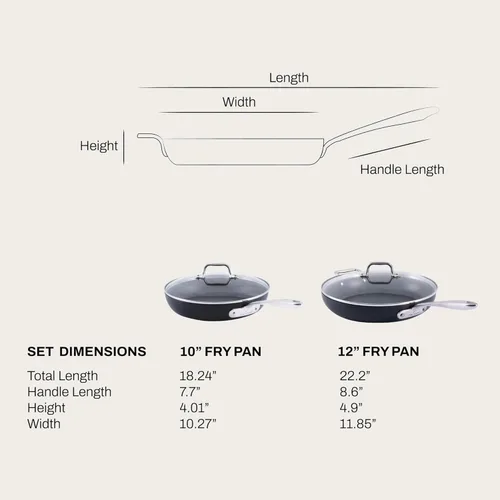 Miniatura 5 de All-Clad HA1 Expert - Utensilios de cocina, antiadherentes de 2 piezas con tapas, 10 y 12 pulgadas