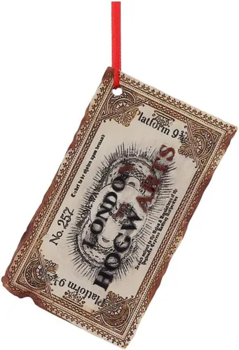 Nemesis Now Adorno colgante de boleto expreso de Harry Potter Hogwarts con licencia oficial de 3.7 in, color crema