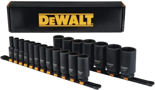 Miniatura 2 de DEWALT Juego de dados de impacto profundo, unidad de 1/2 pulgada SAE, 6 PT, 19 piezas (DWMT19239)