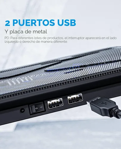 Miniatura 4 de Soporte enfriador Laptop 15.6 in - 17 in HAVIT hv-f2056, delgado, portátil, con suministro de corriente USB (3 ventiladores)