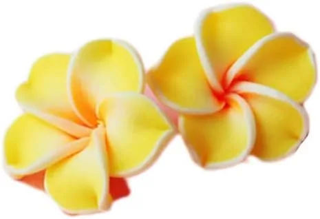 Miniatura 9 de Healifty Accesorios de girasol, 20 unidades, arcilla polimérica, espaciador de flores de plumeria, cuentas sueltas, abalorios florales para hacer