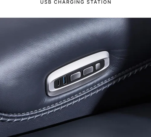 Miniatura 9 de Signature Design by Ashley Mercomatic - Sillón reclinable eléctrico contemporáneo con reposacabezas ajustable y carga rápida USB-C, cuero, altura