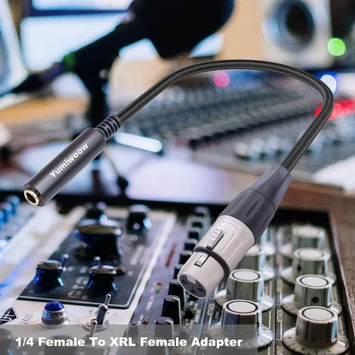 Miniatura 4 de Cable XLR hembra a hembra de 1/4 de pulgada, cable de audio hembra de 3 pines a enchufe de 0.250 in, conector XLR Jack a TS/TRS adaptador de cuarto