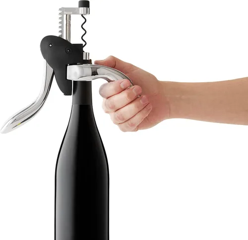 Miniatura 4 de Houdini Sacacorchos Abridor de vino, incluye cortador de papel de aluminio y espiral extra, negro