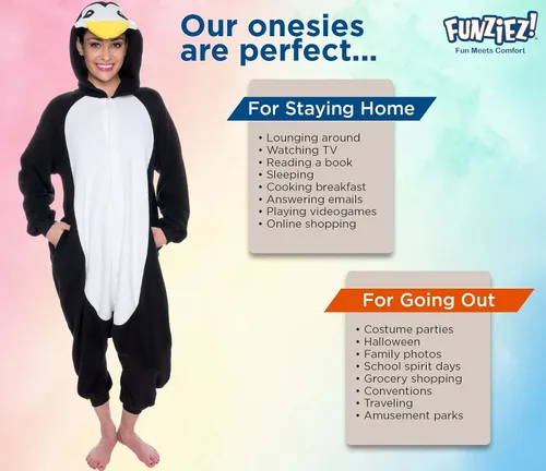 Miniatura 5 de FUNZIEZ! - Disfraz de Halloween para adultos, de animales y criaturas marinas mameluco de felpa para adultos (mujeres y hombres)