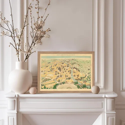 Miniatura 5 de Monem Art Mapa Monumental Vintage de Florencia Impresión - Póster de Viaje Retro - Arte de Italia - Gran Regalo para Hombres, Mujeres, Amantes