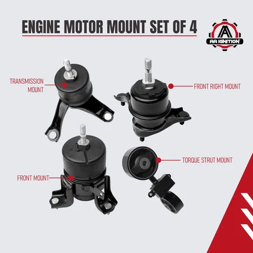 Miniatura 3 de Juego de repuesto de 4 soportes de motor y transmisión por AA Ignition - Compatible con Toyota 2.4L - Camry 2007-2011 - Reemplaza las piezas 4211