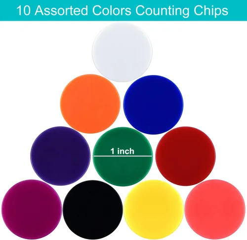 Miniatura 3 de Coopay 300 unidades de 10 colores de plástico para contadores de aprendizaje, discos de conteo de fichas de bingo para práctica de matemáticas