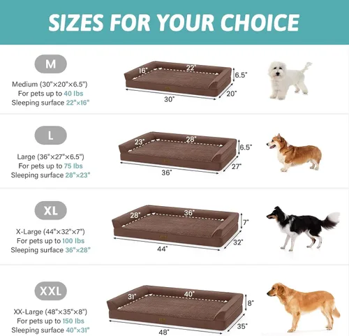 Miniatura 3 de COZY KISS Cama ortopédica para perros de tamaño mediano, sofá para mascotas con forro impermeable, sofá de espuma para mascotas de hasta 30 libras