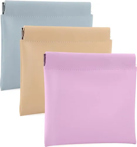 BUSOHA Pequeña bolsa de maquillaje para bolso, mini bolsas de cosméticos portátiles para mujeres, monedero, lápiz labial, organizador de accesorios
