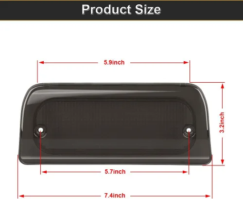 Miniatura 5 de Urite2GO 3ª tercera luz de freno lente ahumada cabina extendida solo compatible con Chevy S10 GMC Sonoma 1994-2003 montaje alto montaje lámpara