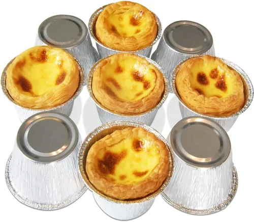 Miniatura 6 de Vasos de aluminio para hornear, Ramekin desechables de 4 onzas, revestimientos de papel plateado para cupcakes, 150 piezas de aluminio para hornear