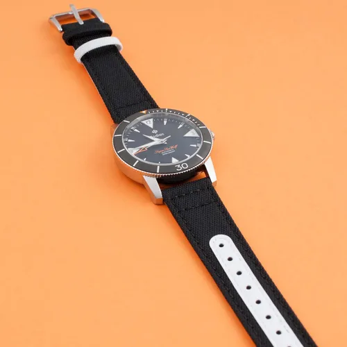 Miniatura 172 de StrapHabit Correa de reloj de liberación rápida, correa de reloj de tela de vela, dos longitudes, correa de reloj de piel de nailon, 0.748 in, 0.787