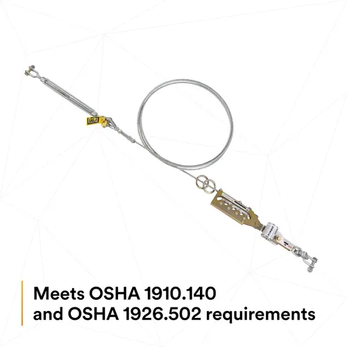 Miniatura 6 de 3M DBI-SALA Sayfline 7602090 Sistema de línea de vida horizontal, cable de 90 pies con terminación Wedgegrip, tensor de tensor, absorbente