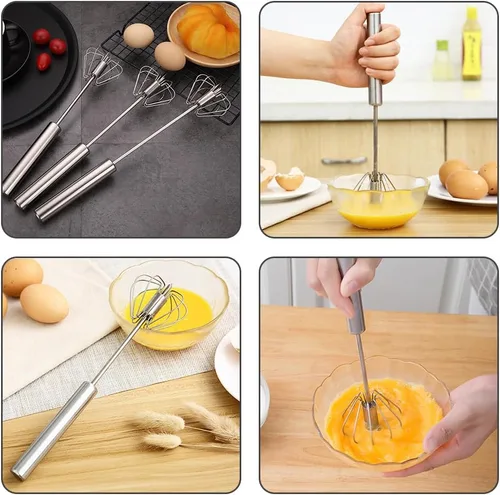 Miniatura 9 de 2025 Mejora Batidor de Huevos de Acero Inoxidable, Mezclador Manual Semiautomático de Mano Batidor, Batidores de Acero Inoxidable para Mezclar