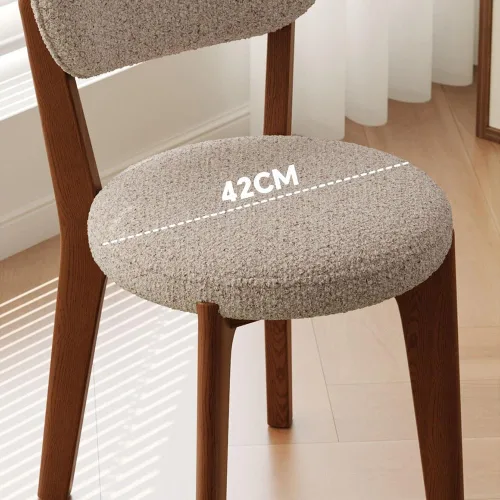 Miniatura 8 de sillas de comedor Silla de comedor de madera con cojín de asiento blando tapizado, respaldo curvado y ampliado, cocina moderna (negro)